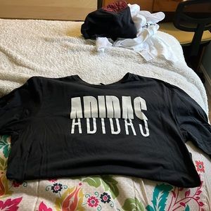 M Adidas Black & White Tshirt, never been worn